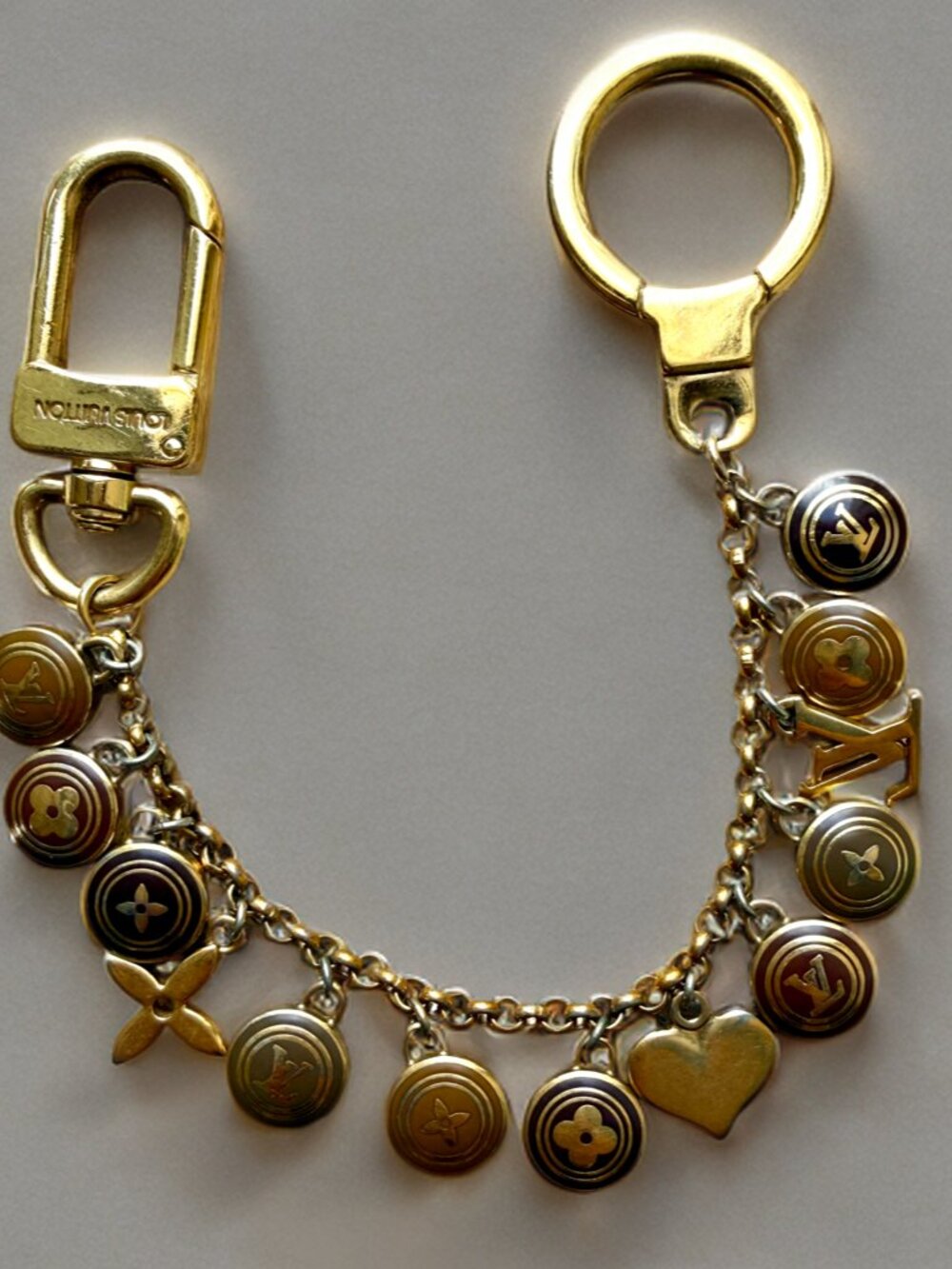 Louis Vuitton Gold Porte Cles Enamel Chaine Pastilles Bag Charm